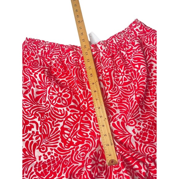 NWT LOFT outlet linen blend pull on high rise shorts red print woman's size XL - Picture 4 of 12